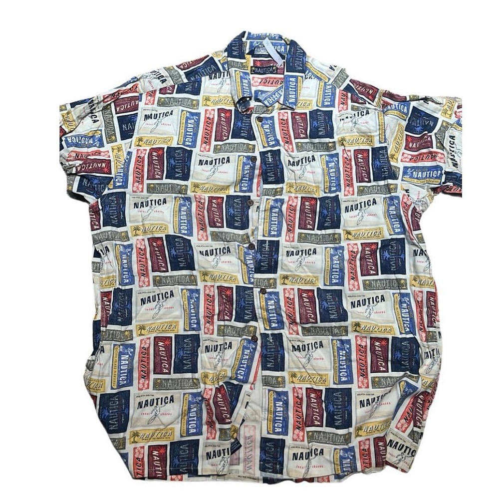Vintage 90s Nautica US Sailing Team Retro Hawaiian Size Large